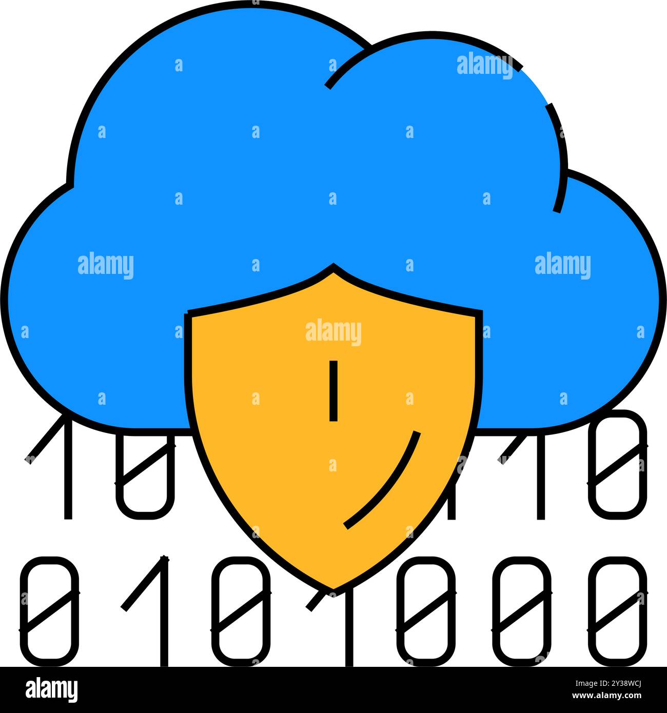 cloud data protection icon color illustration Stock Vector Image & Art ...