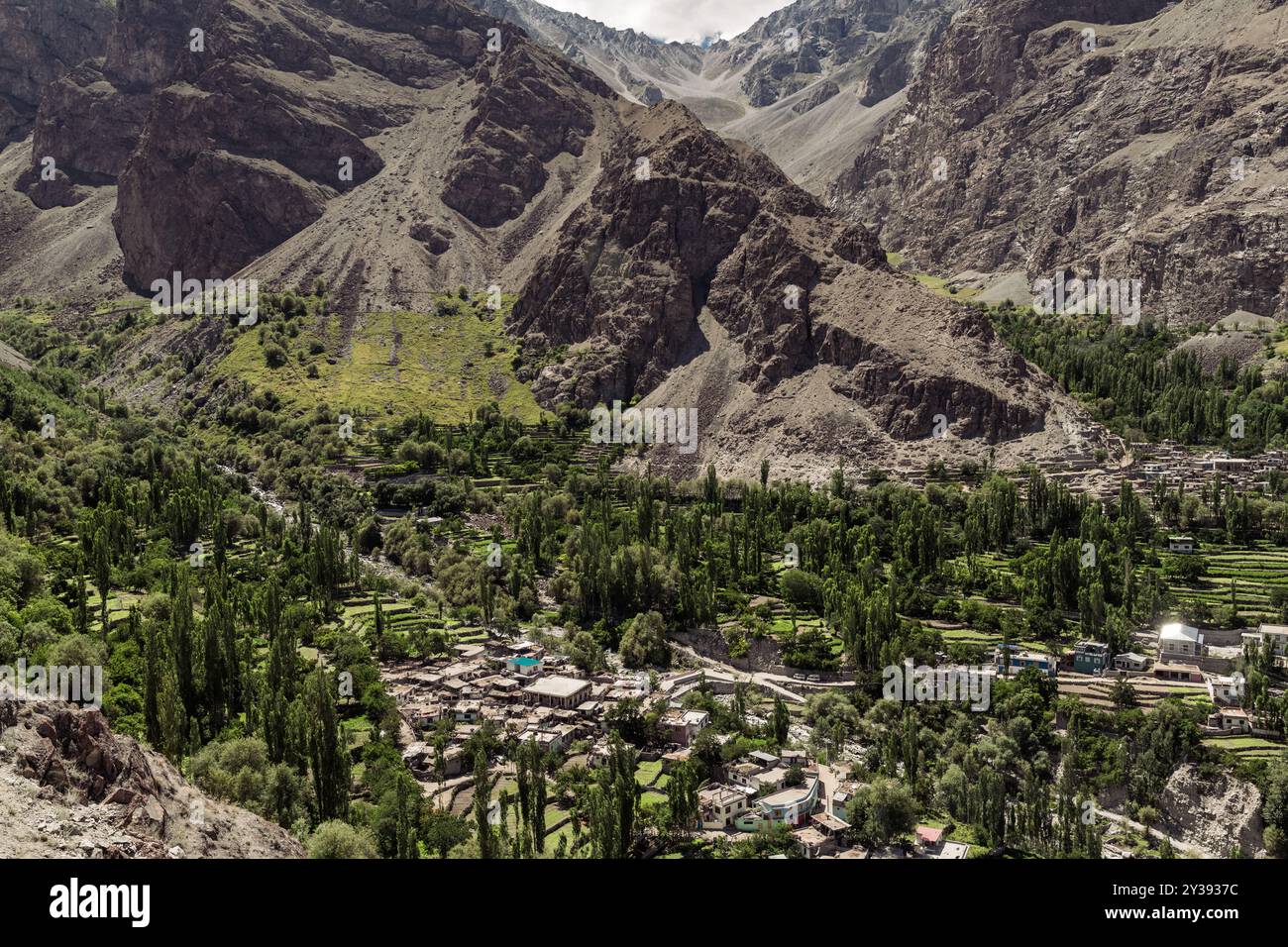 Photo inspiration: Fresh Look at Aerial View Of Skardu And Surrounding Mountains Stock Photo