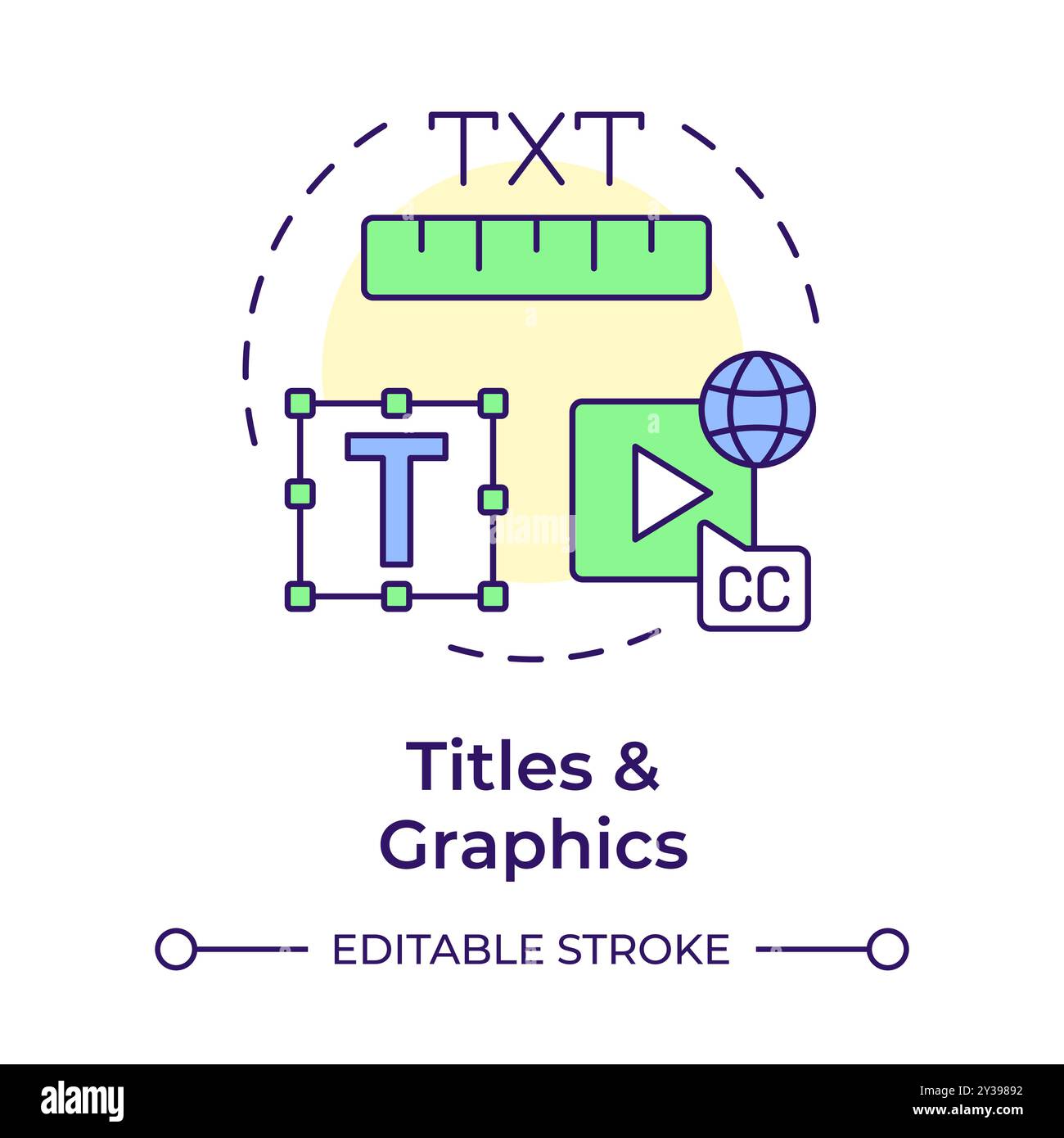 Titles and graphics multi color concept icon Stock Vector Image & Art ...