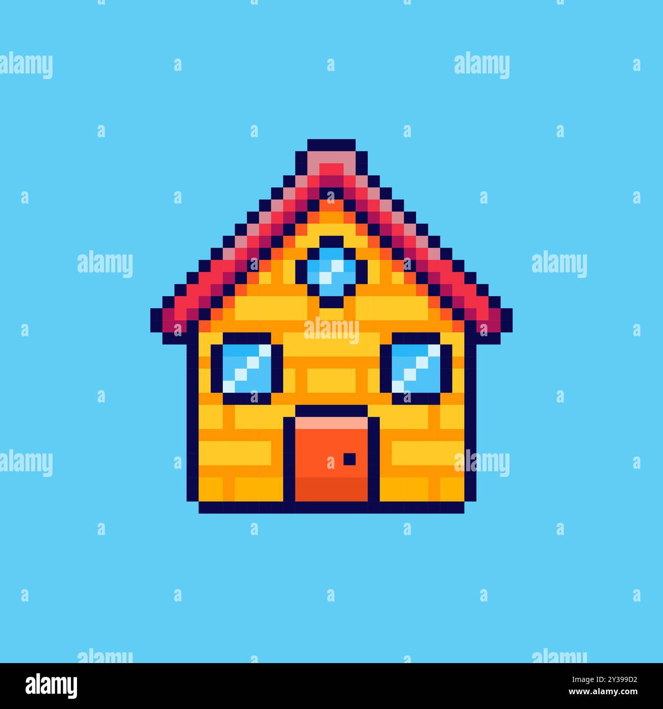 Pixel art home game asset design Stock Vector