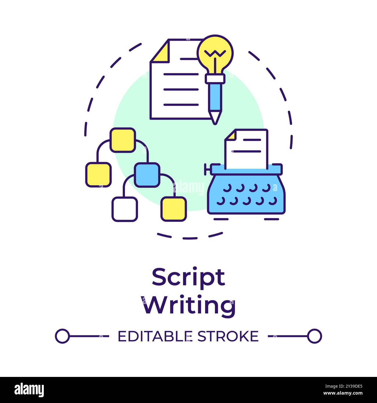 Script writing multi color concept icon Stock Vector Image & Art Alamy