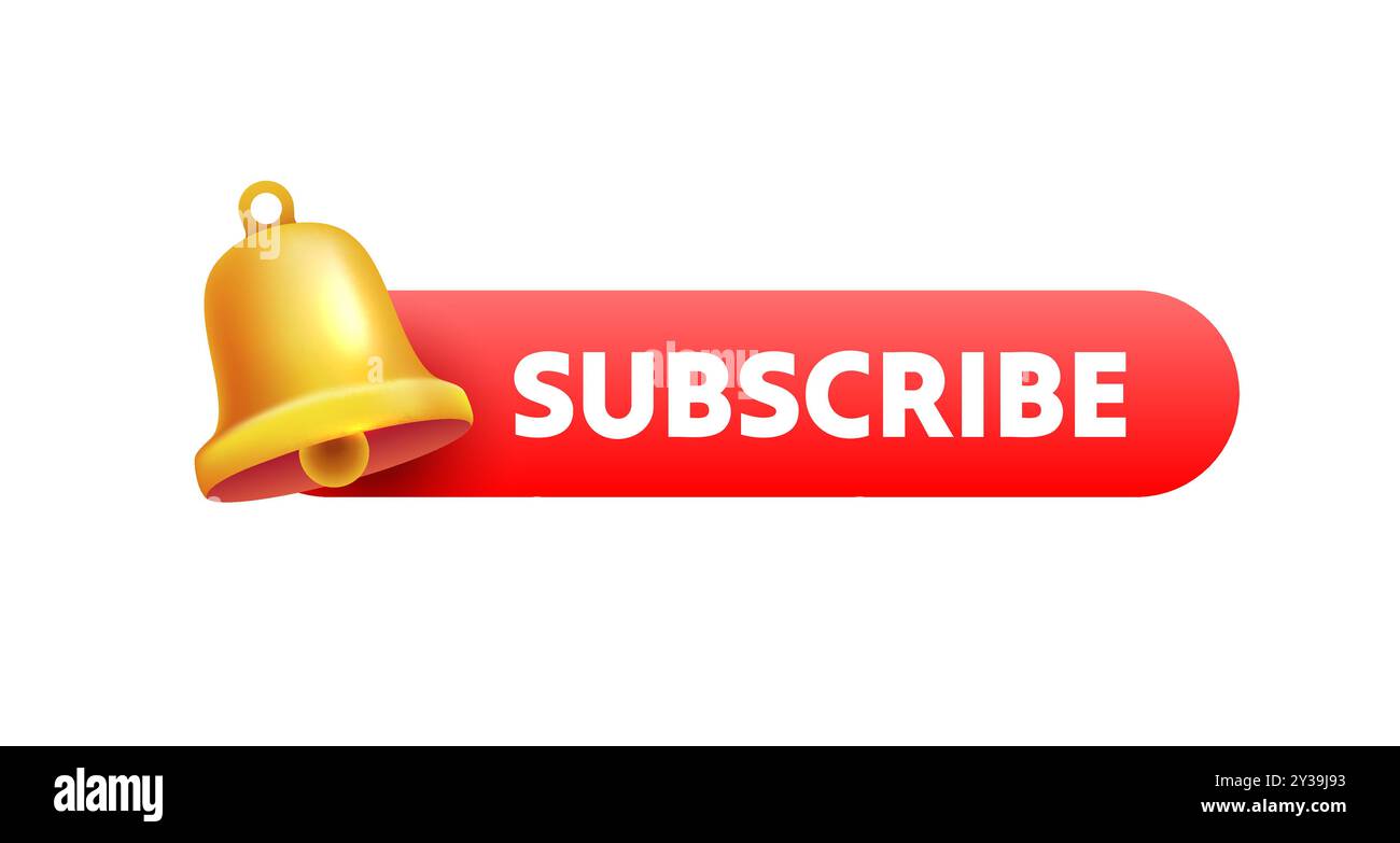 Subscribe now, bell notification for new content. Vector Stock Vector