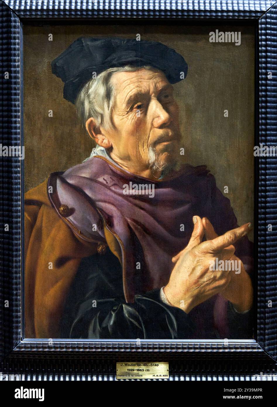 Old Man with a Cap, known as Study of an Old Man Oil on panel, Jan WOUTERSZ, dit STAP, Amsterdam (?) (Pays-Bas), 1599 - 1663, Musée du Louvre, Paris, Stock Photo
