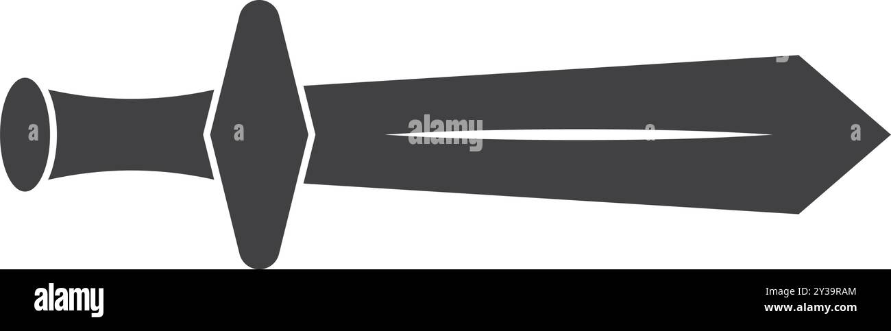 Old medieval sword icon in flat style. Weapon vector illustration on ...