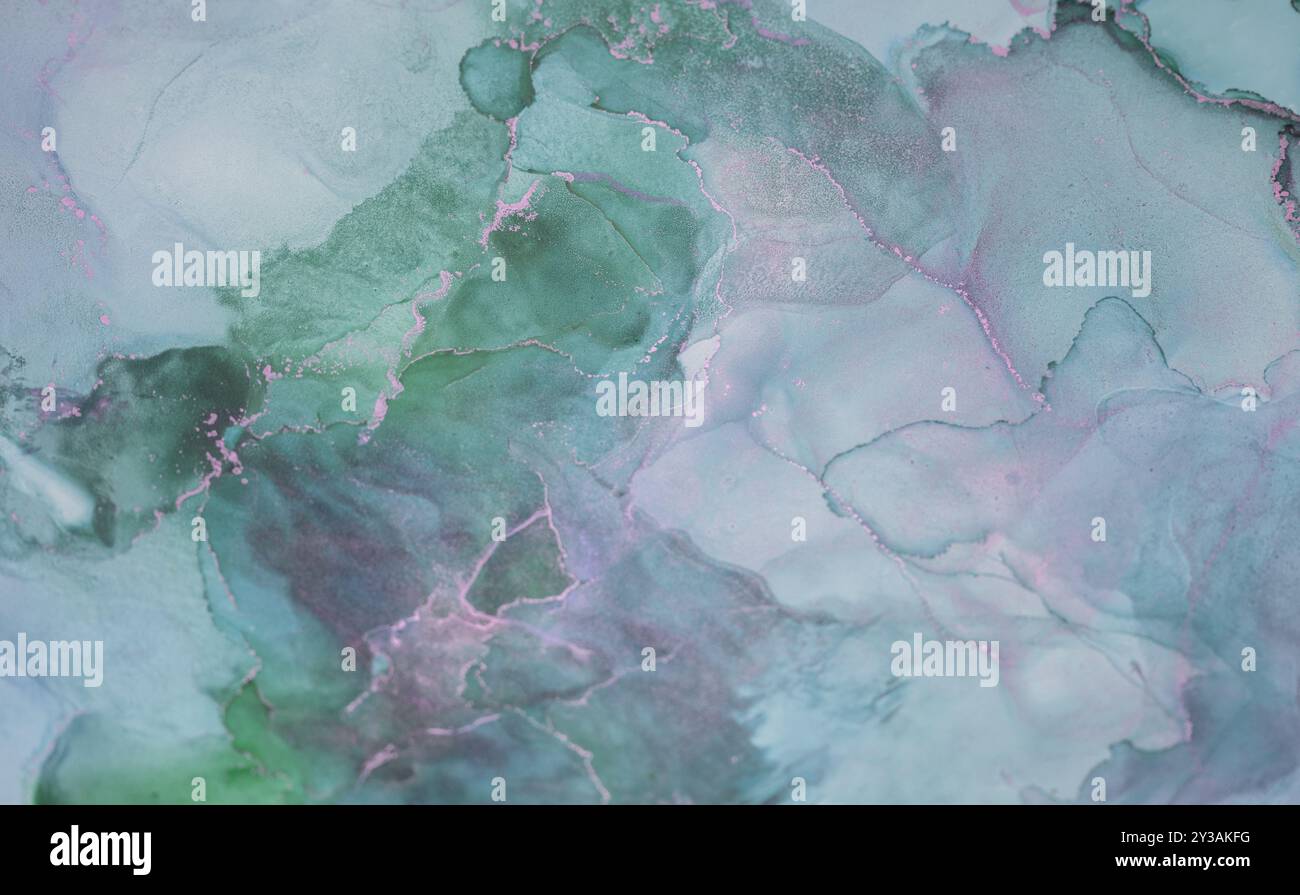 Abstract watercolor texture featuring shades of green and blue ...