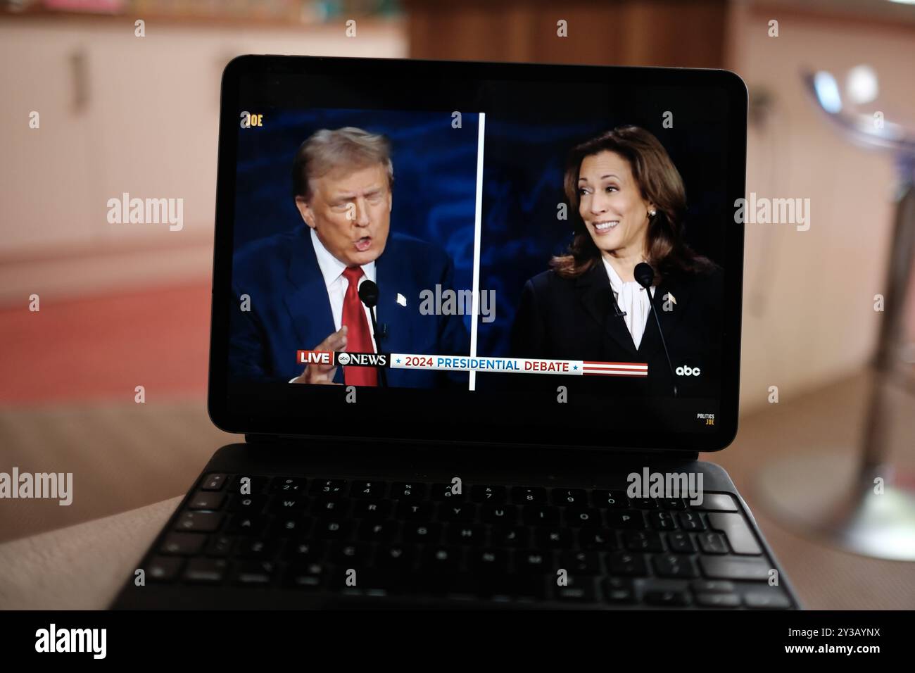 Donald Trump and Kamala Harris in Presidential Debate 2024 Stock Photo ...