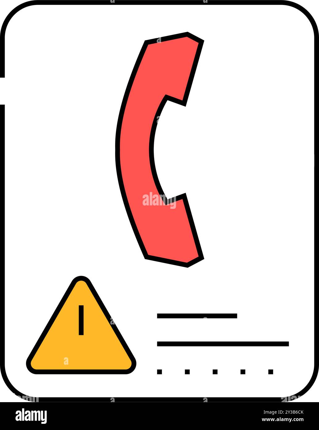 emergency phone alert icon color illustration Stock Vector Image & Art ...