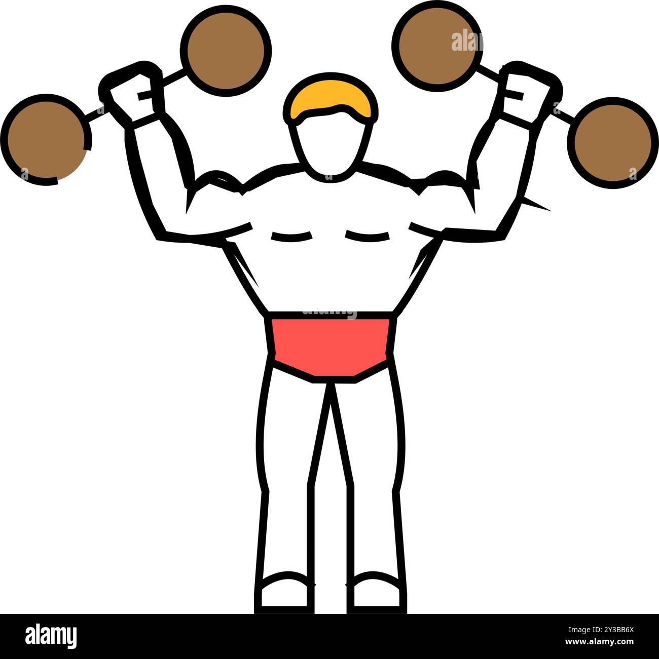 circus strongman carnival show icon color illustration Stock Vector ...