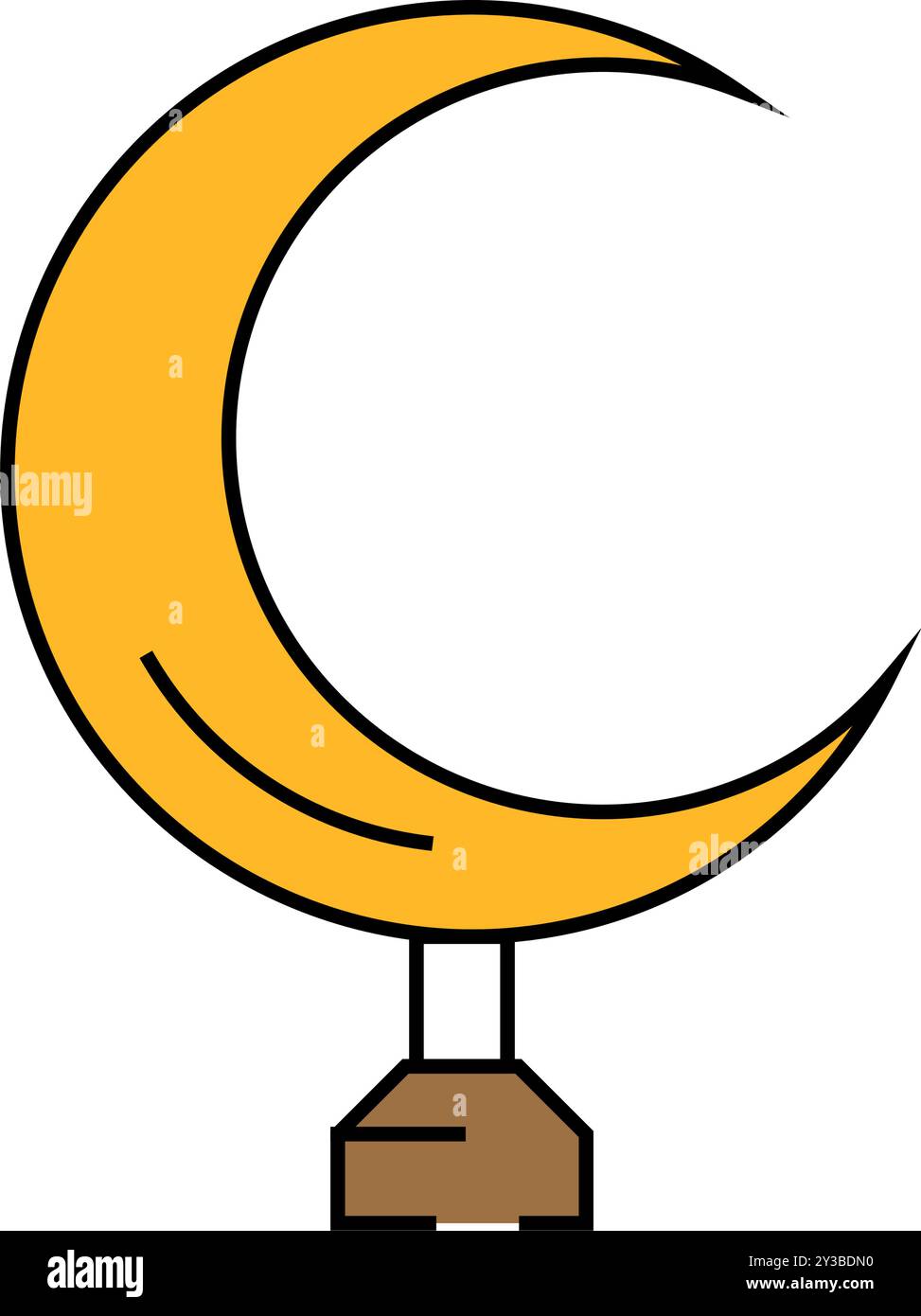 crescent moon islam muslim icon color illustration Stock Vector Image ...