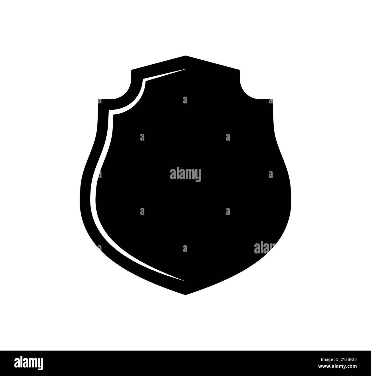 emblem Shield logo template flat illustration, shielding icon in black ...