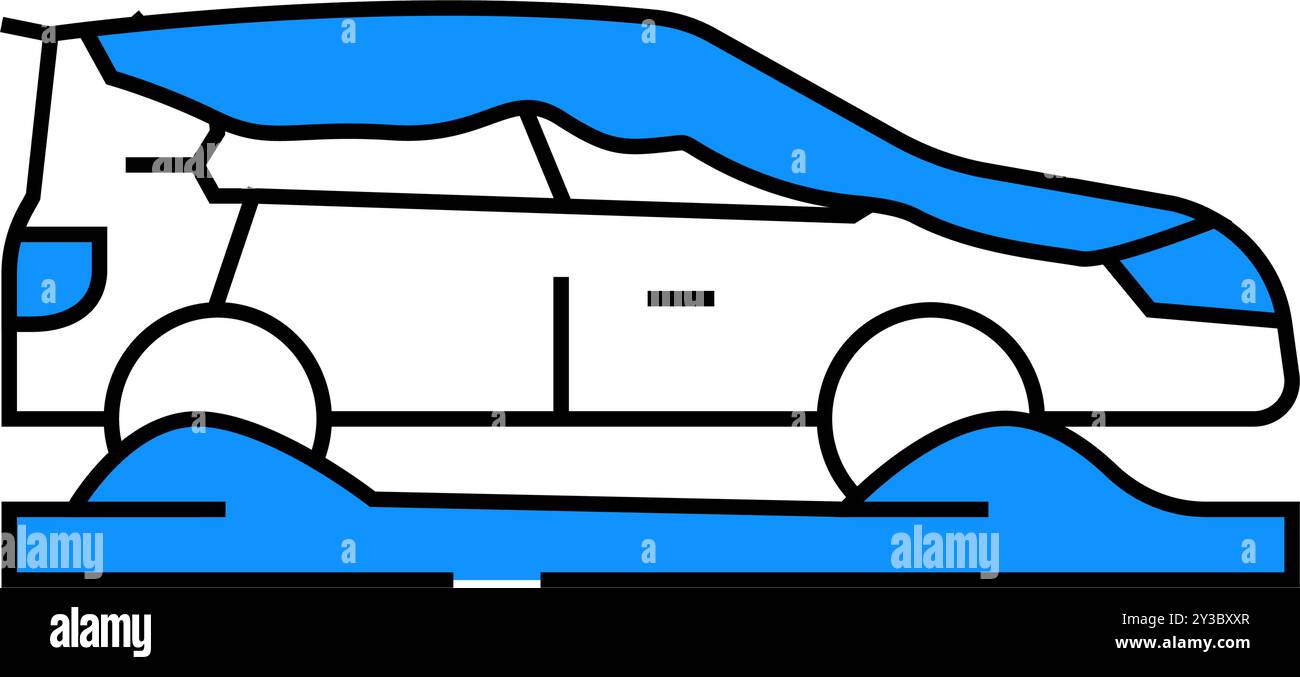 snow covered car winter season icon color illustration Stock Vector ...