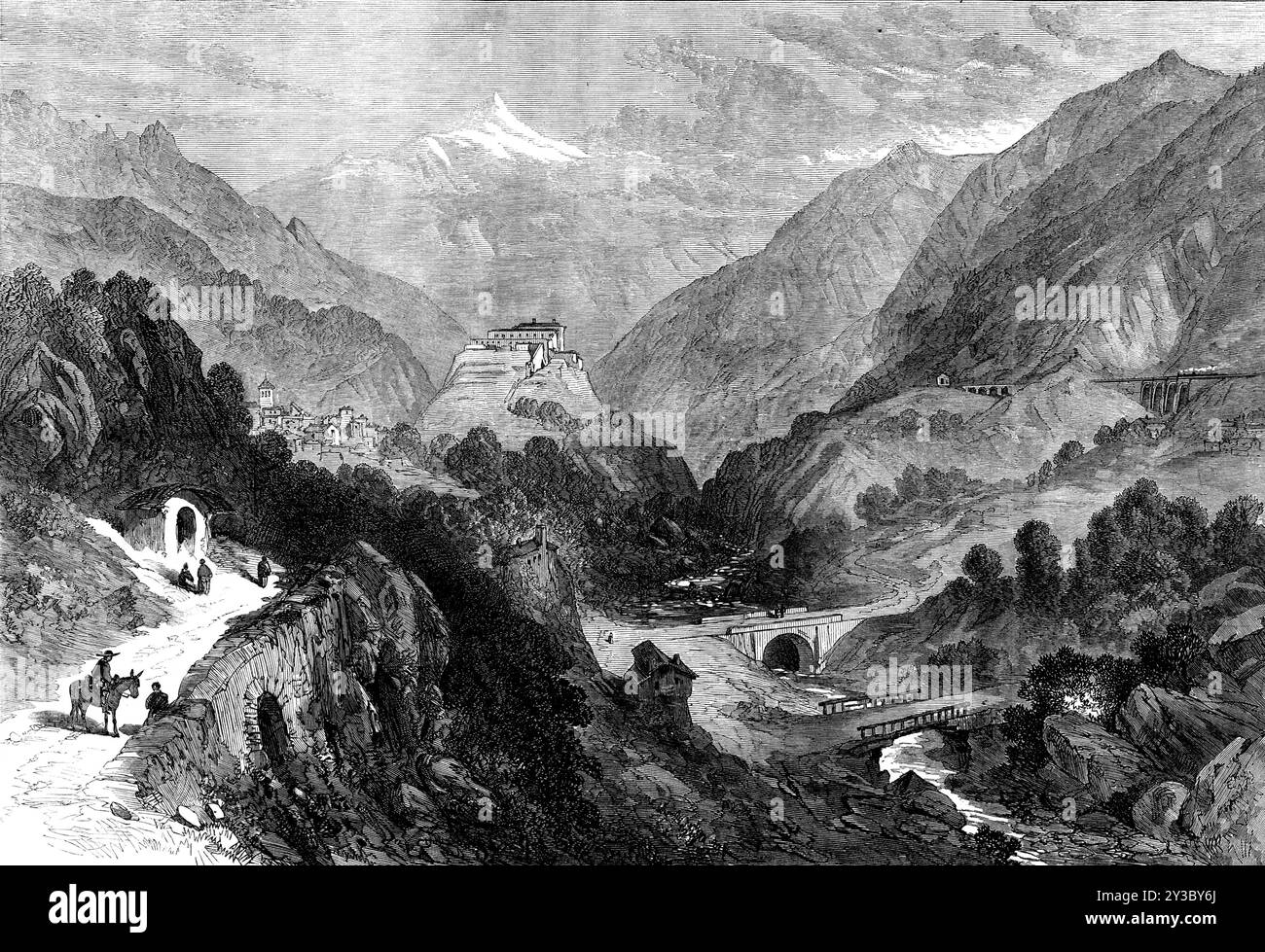 Dora Riparia Map The Dora Valley, Mont Cenis Railway, 1871. 'A View of the romantic ...