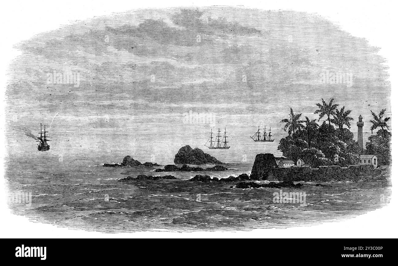 Wreck of the mail steam-ship Rangoon at Galle - Kadir Rocks at the ...