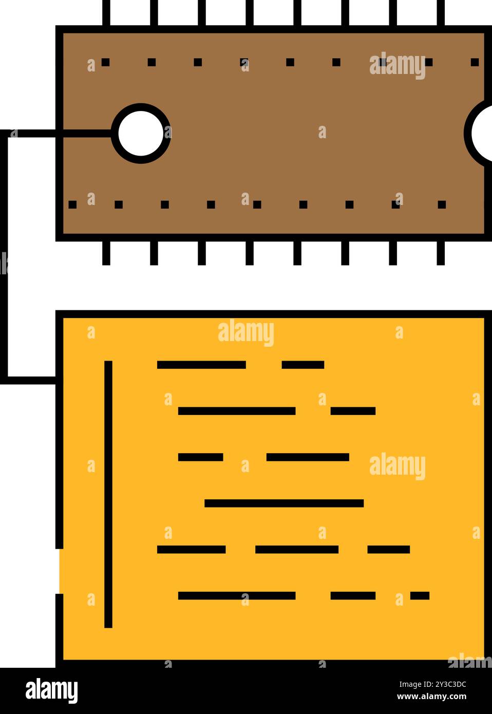 microcontroller programming electronics icon color illustration Stock ...