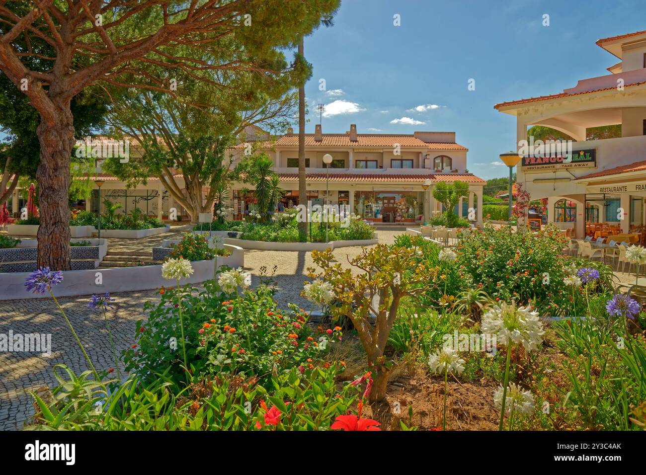 Village centre at Falésia near Vilamoura on the Algarve, Portugal. Stock Photo