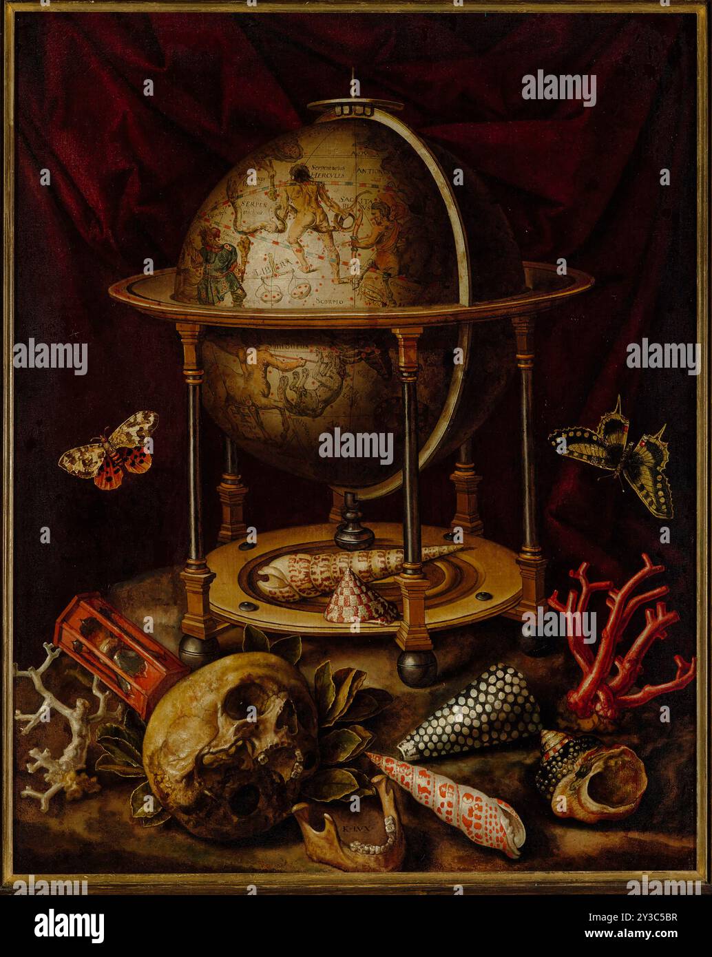 Still Life with Celestial Globe, Skull, Shells, Corals and Butterflies ...