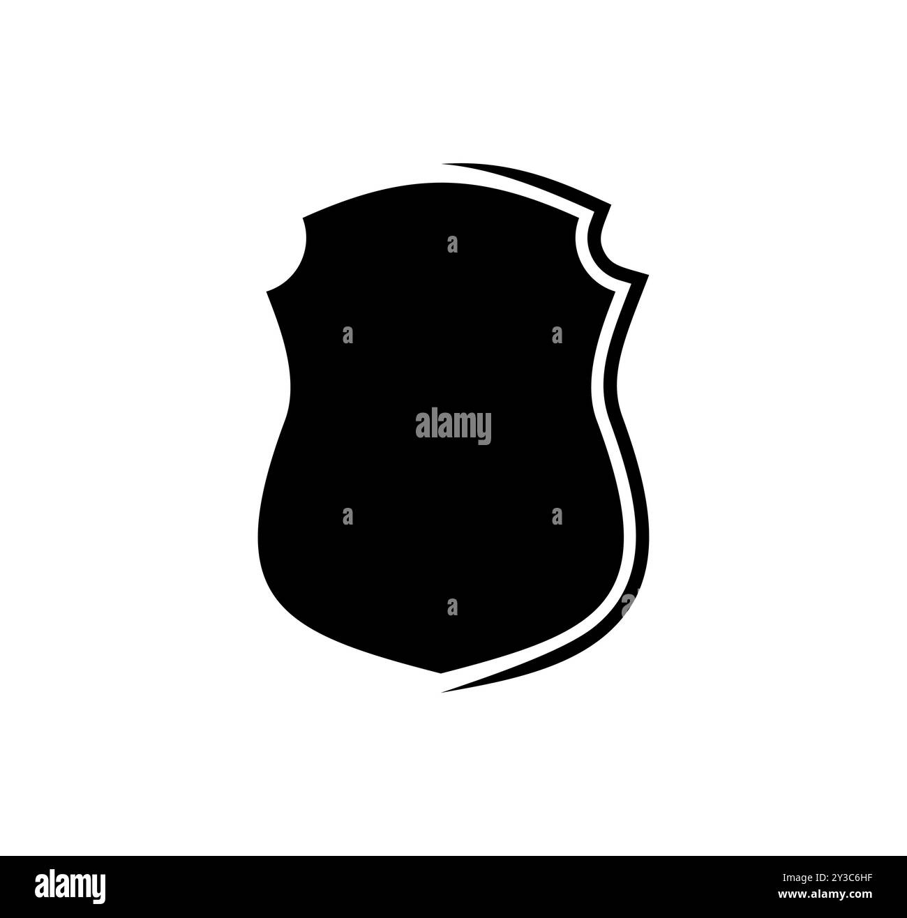 Shield logo template flat illustration, shielding icon in black and ...