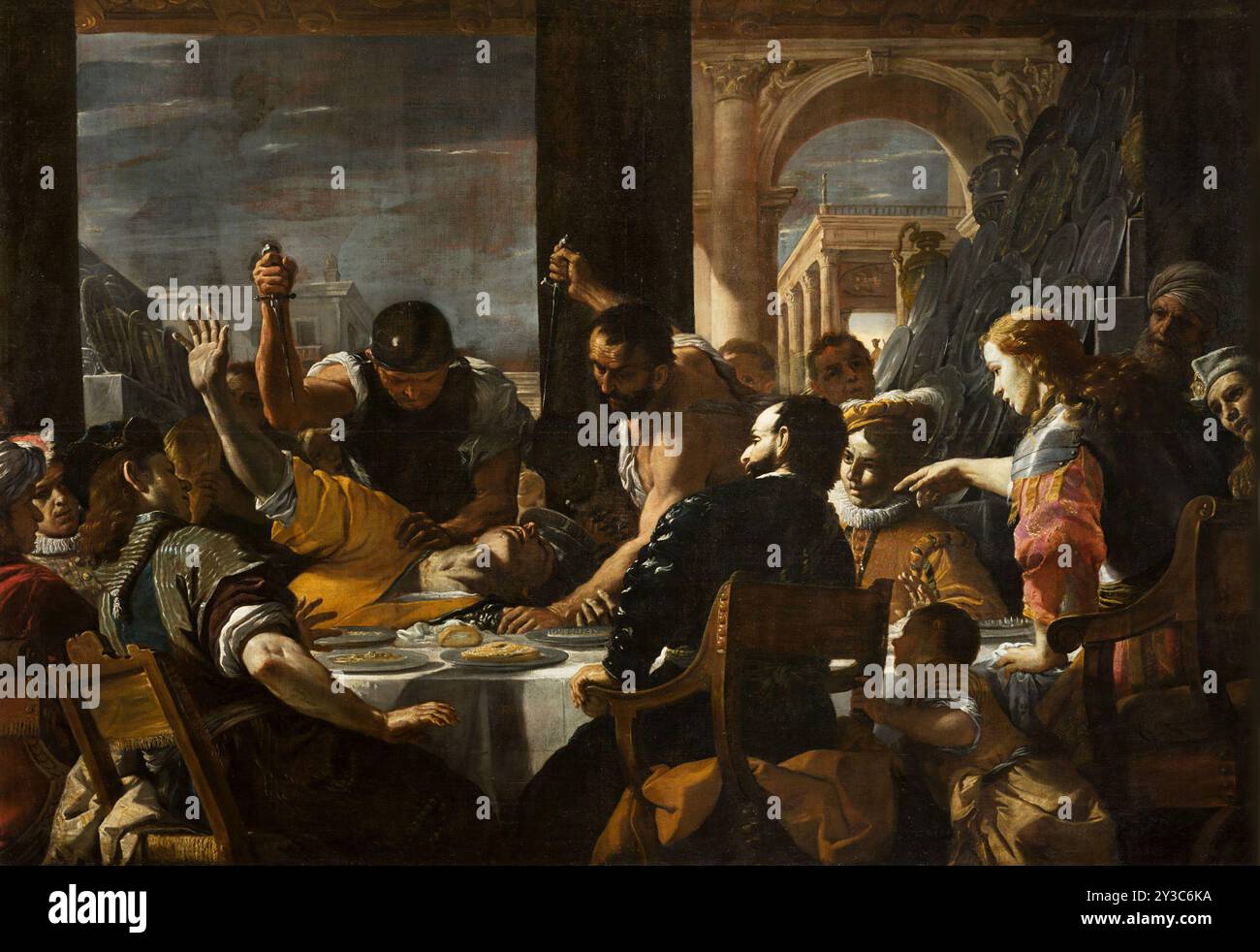 The Banquet of Absalom, c1662-1665. Found in the Collection of the Museo di Capodimonte, Naples. Stock Photo