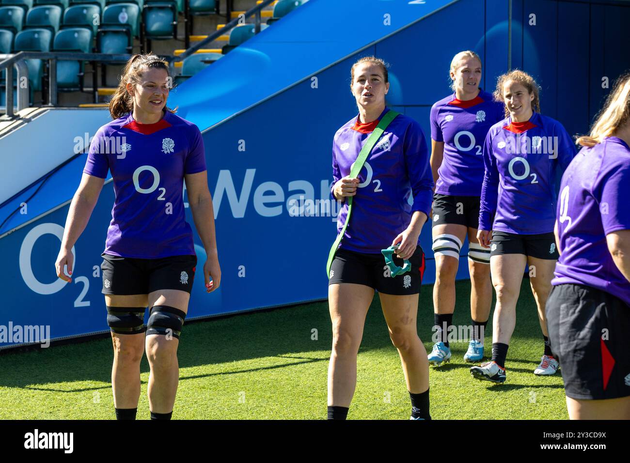 London, UK. 13th Sep, 2024. (L-R) Abbie Ward, Emily Scarratt, Zoe Aldcroft & Abby Dow during the England Captain's Run at Allianz Stadium, Twickenham. UK © ️ Credit: Elsie Kibue/Alamy Live News Stock Photo