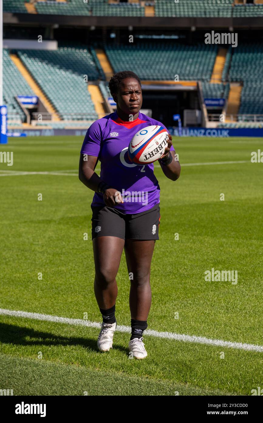 London, UK. 13th Sep, 2024. Dr Simi Pam during the England Captain's Run at Allianz Stadium, Twickenham. UK © ️ Credit: Elsie Kibue/Alamy Live News Stock Photo