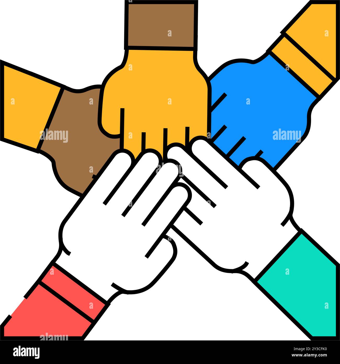 diversity inclusion feminism woman icon color illustration Stock Vector ...