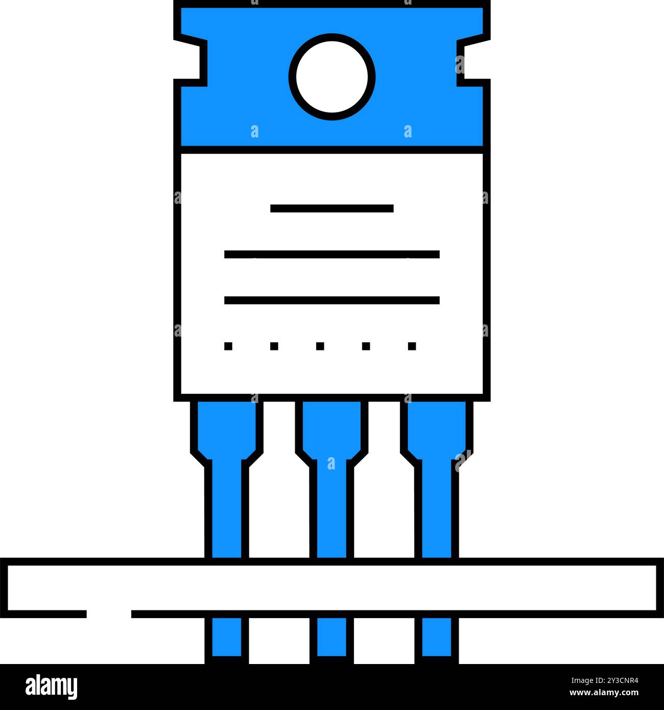 transistor installation electronics icon color illustration Stock ...