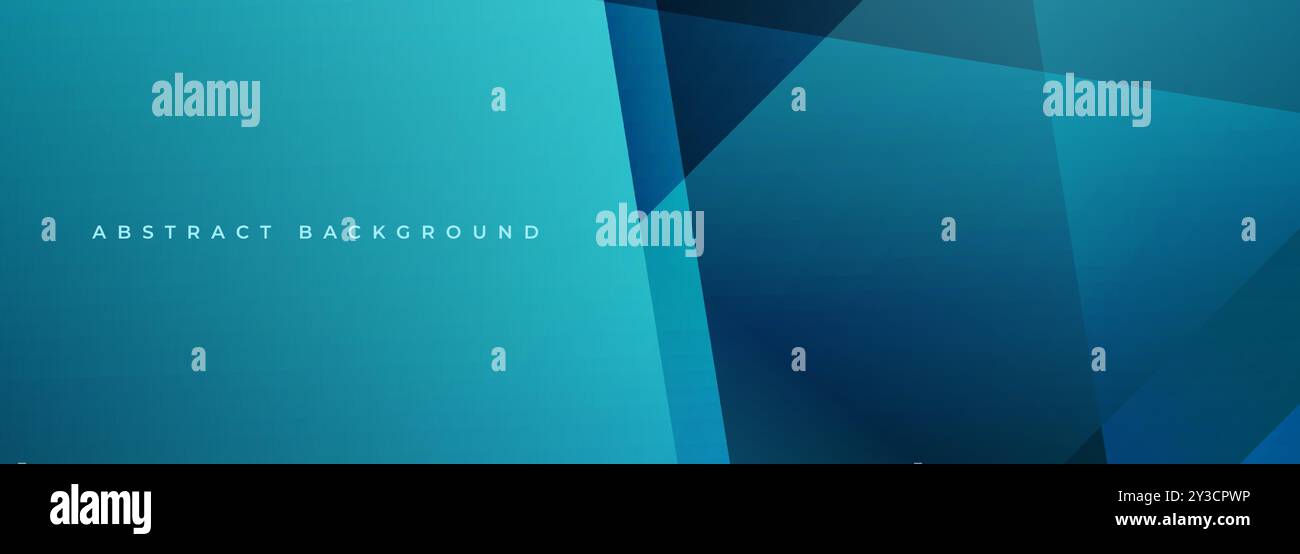 Blue modern abstract wide banner with geometric shapes. Dark blue ...
