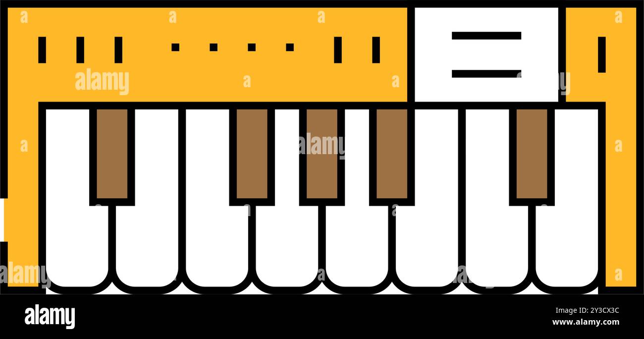 piano keys retro music icon color illustration Stock Vector Image & Art ...