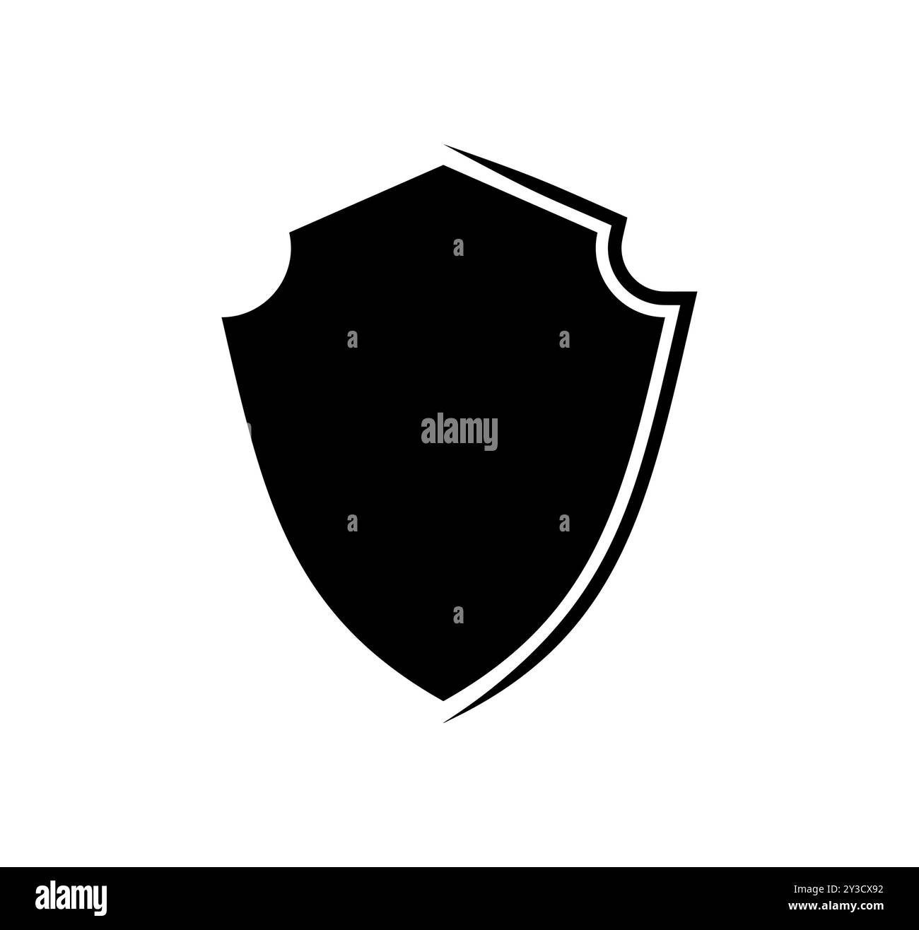Black silhouette Shield frame Logo. Vector template Sign of Protection ...