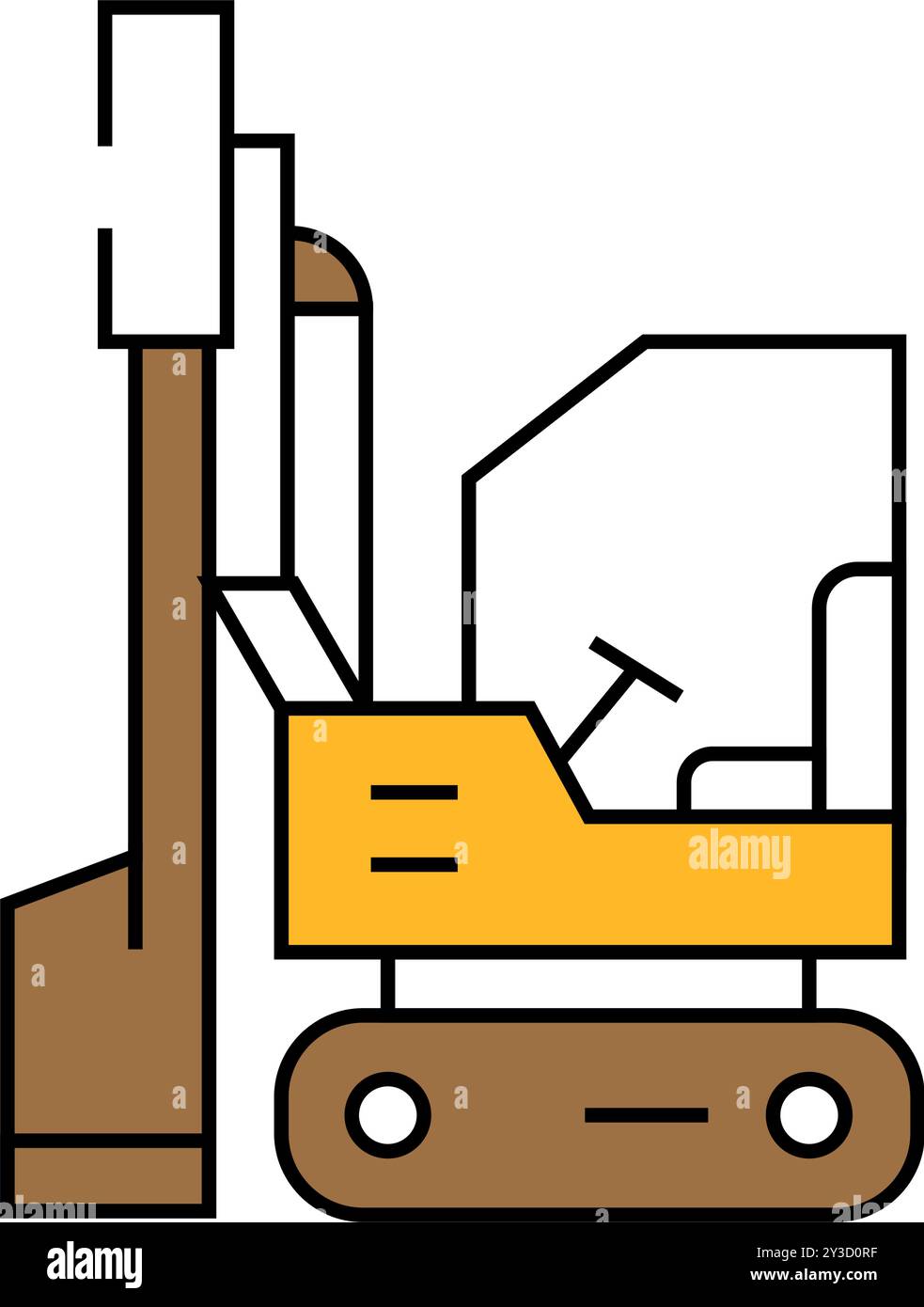 pile driver civil engineer icon color illustration Stock Vector Image ...