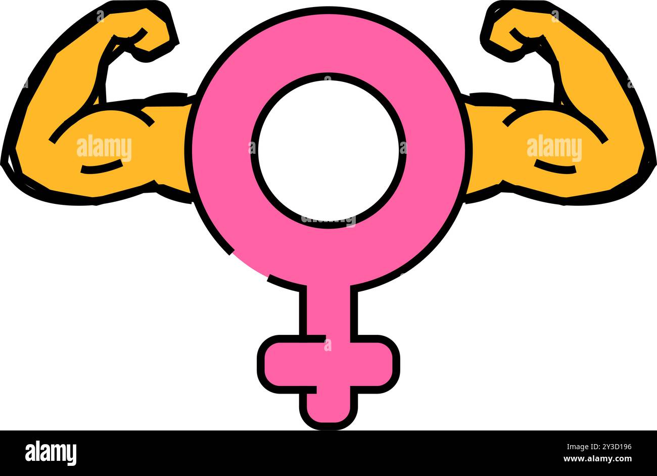 women courage feminism icon color illustration Stock Vector Image & Art ...