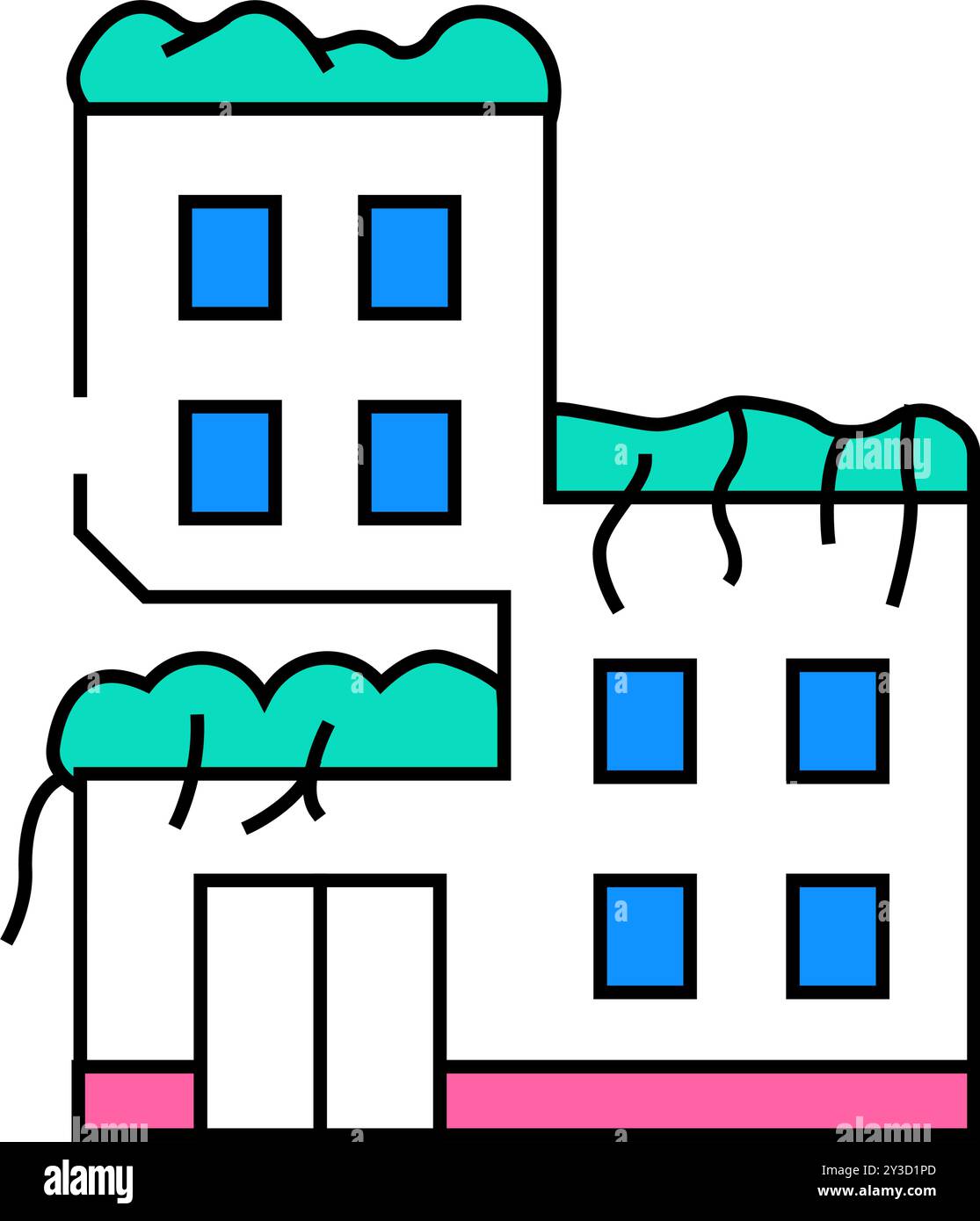 green building environmental icon color illustration Stock Vector Image ...