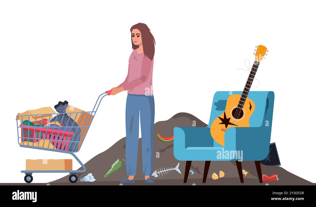 Thing And Ragged Female vagrant Stock Vector Images - Alamy