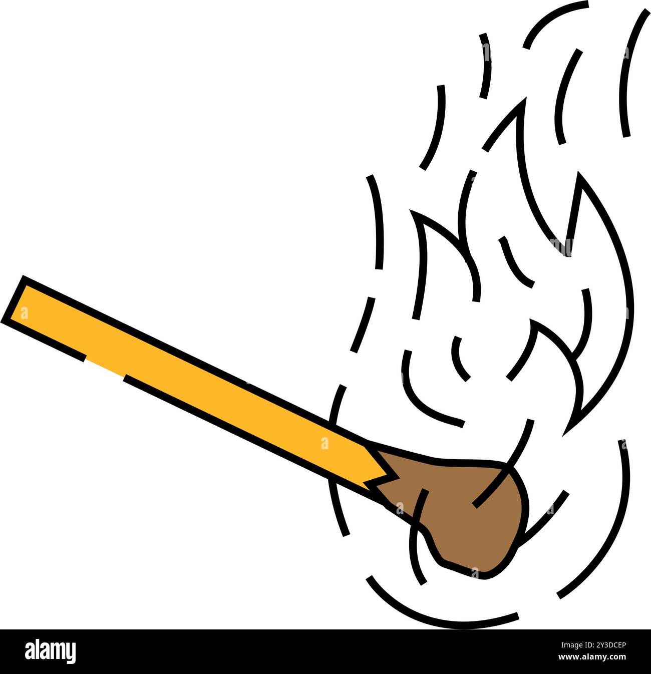 burning matchstick icon color illustration Stock Vector Image & Art - Alamy
