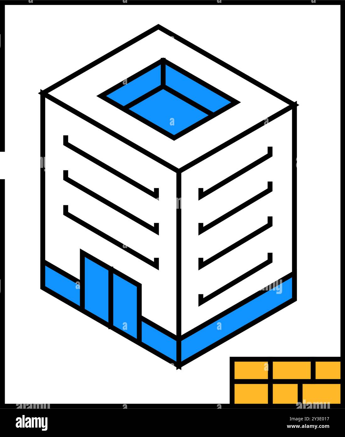 isometric view architectural drafter icon color illustration Stock ...
