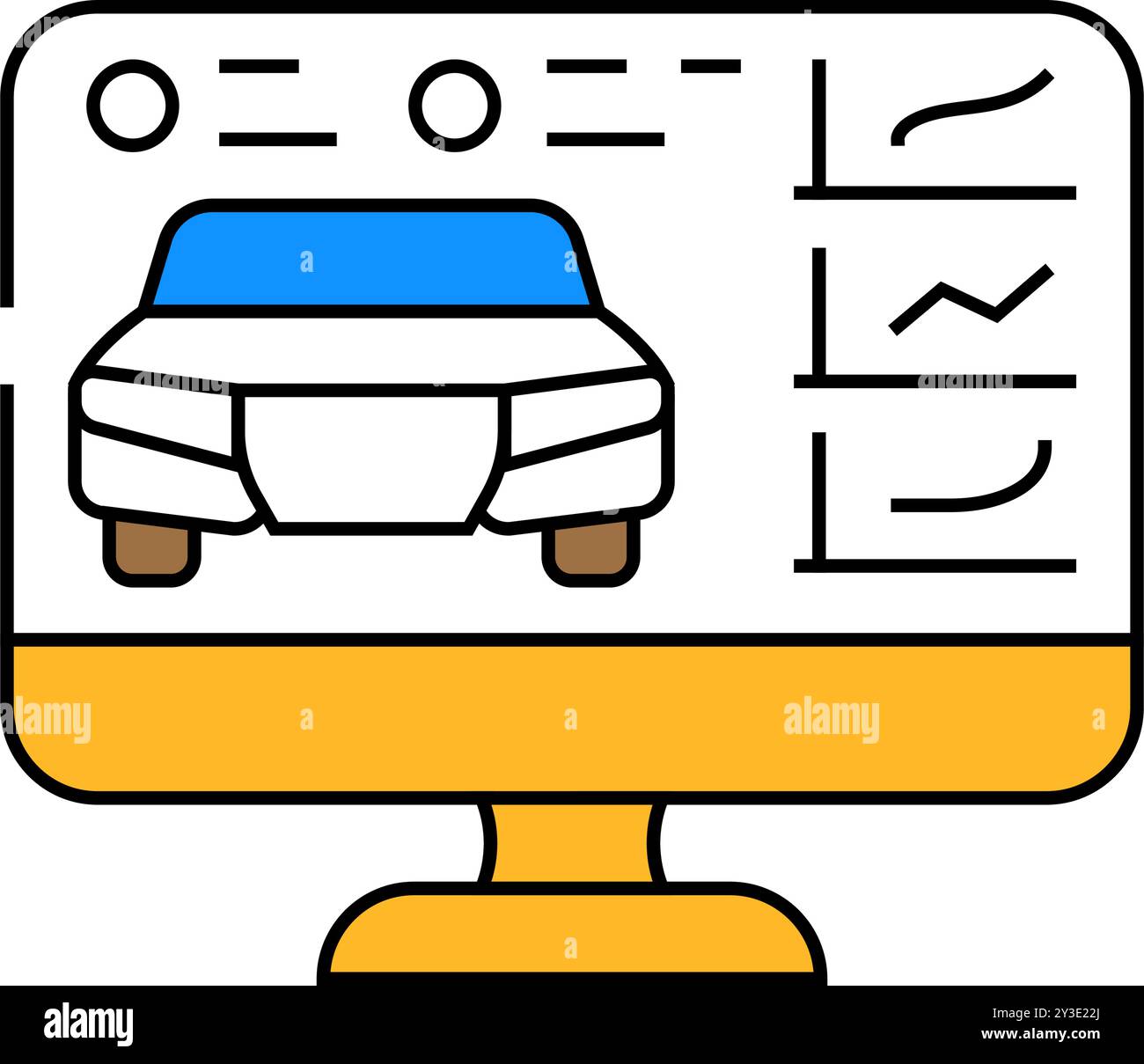 diagnostic computer car mechanic icon color illustration Stock Vector ...