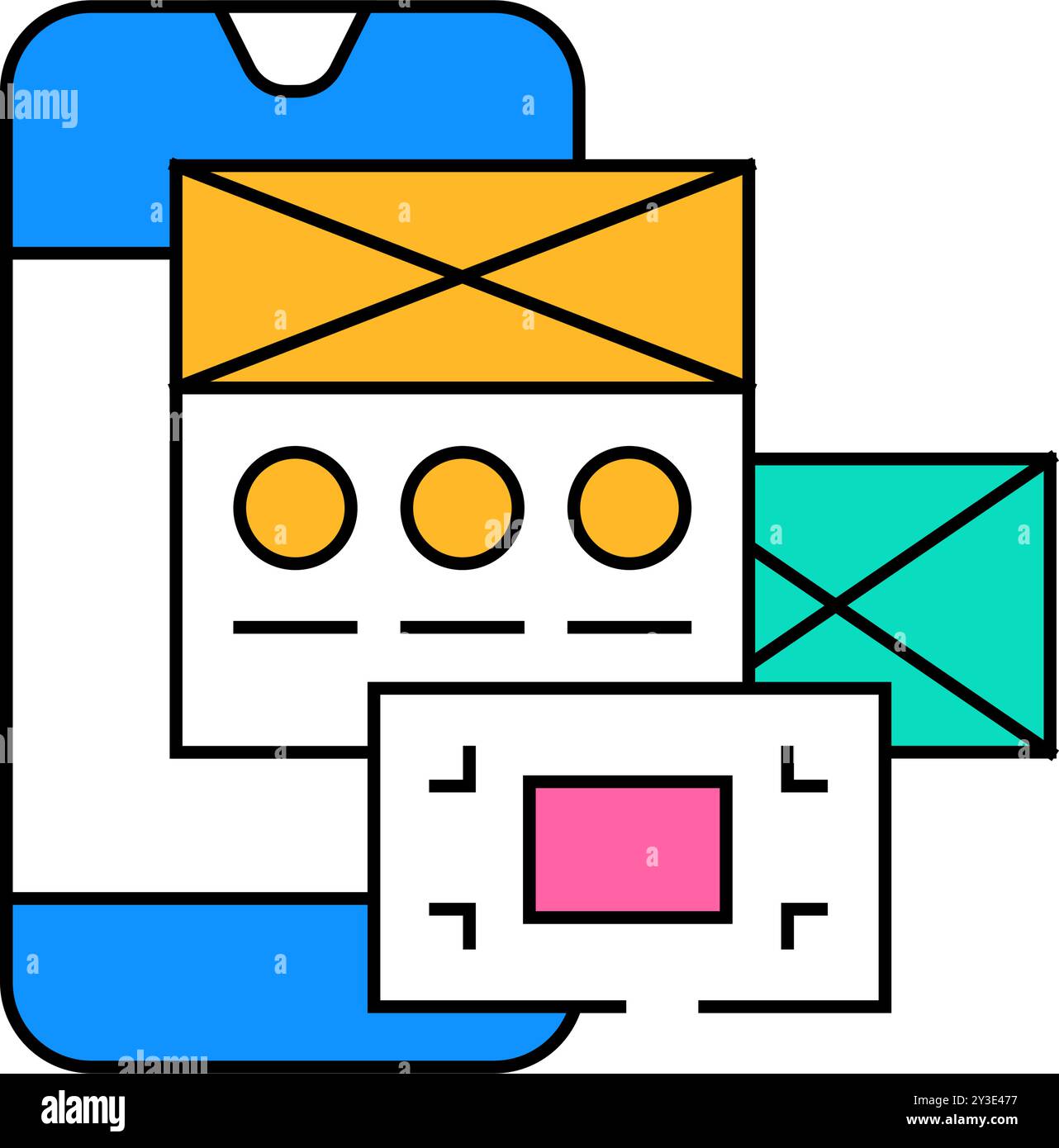 usability ux ui design icon color illustration Stock Vector Image & Art ...
