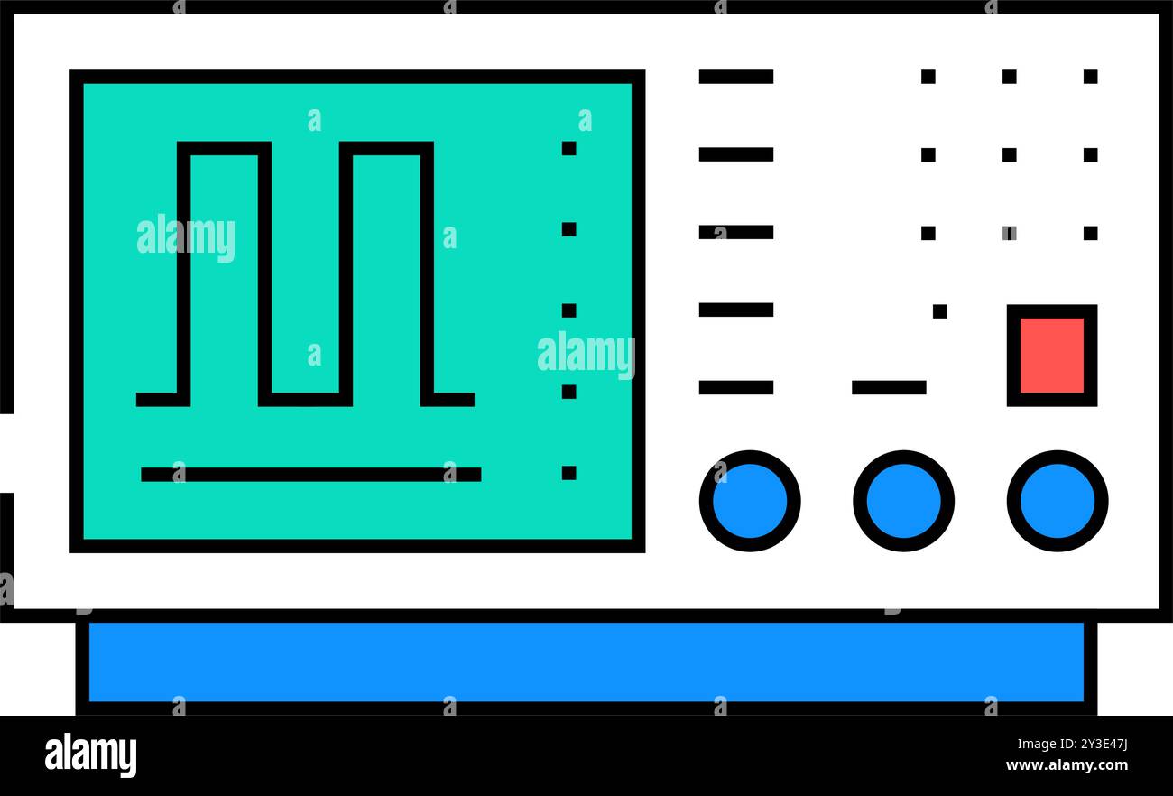 oscilloscope analysis electronics icon color illustration Stock Vector ...