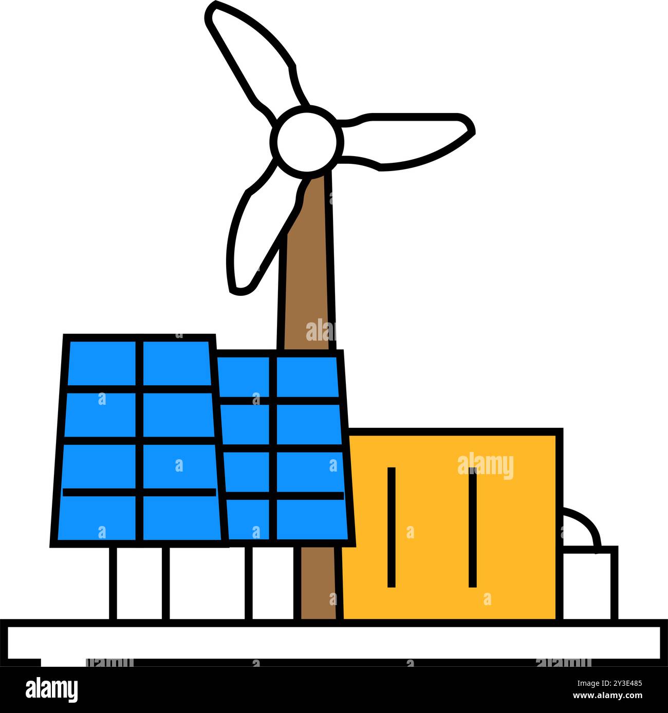 renewable integration energy icon color illustration Stock Vector Image ...