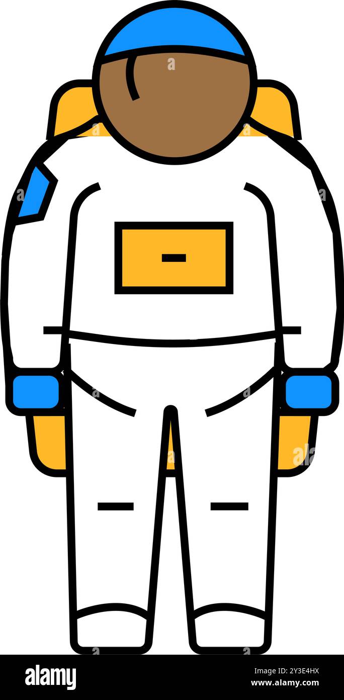spacesuit space exploration icon color illustration Stock Vector Image ...
