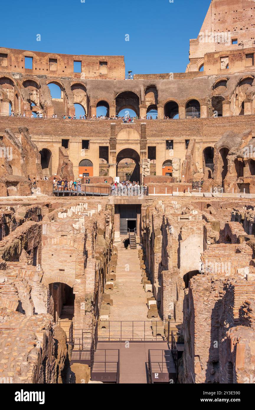 Rome, Italy - August 13, 2024: Inside of the Colosseum of the Ancient ...
