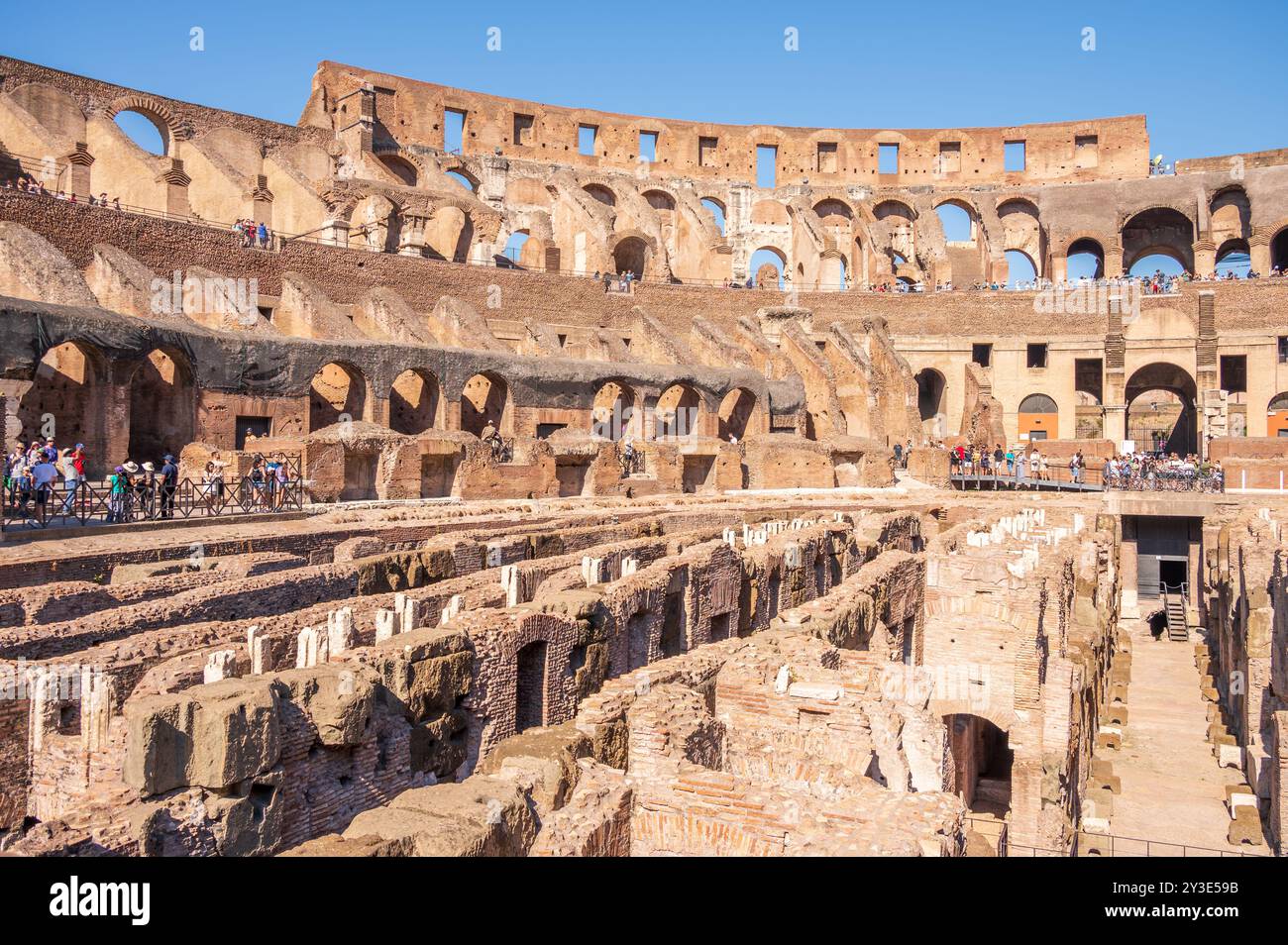 Rome, Italy - August 13, 2024: Inside of the Colosseum of the Ancient ...