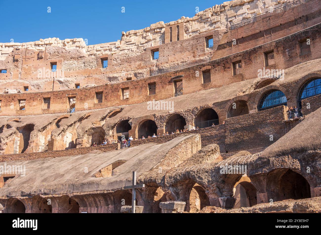 Rome, Italy - August 13, 2024: Inside of the Colosseum of the Ancient ...