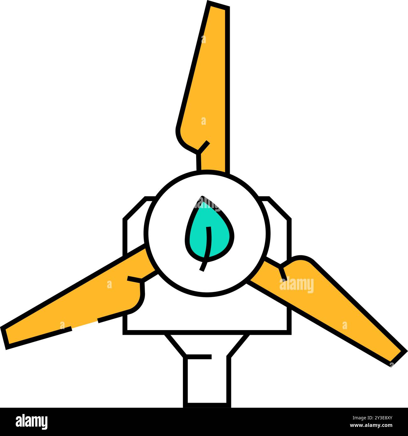 clean wind energy turbine icon color illustration Stock Vector Image ...