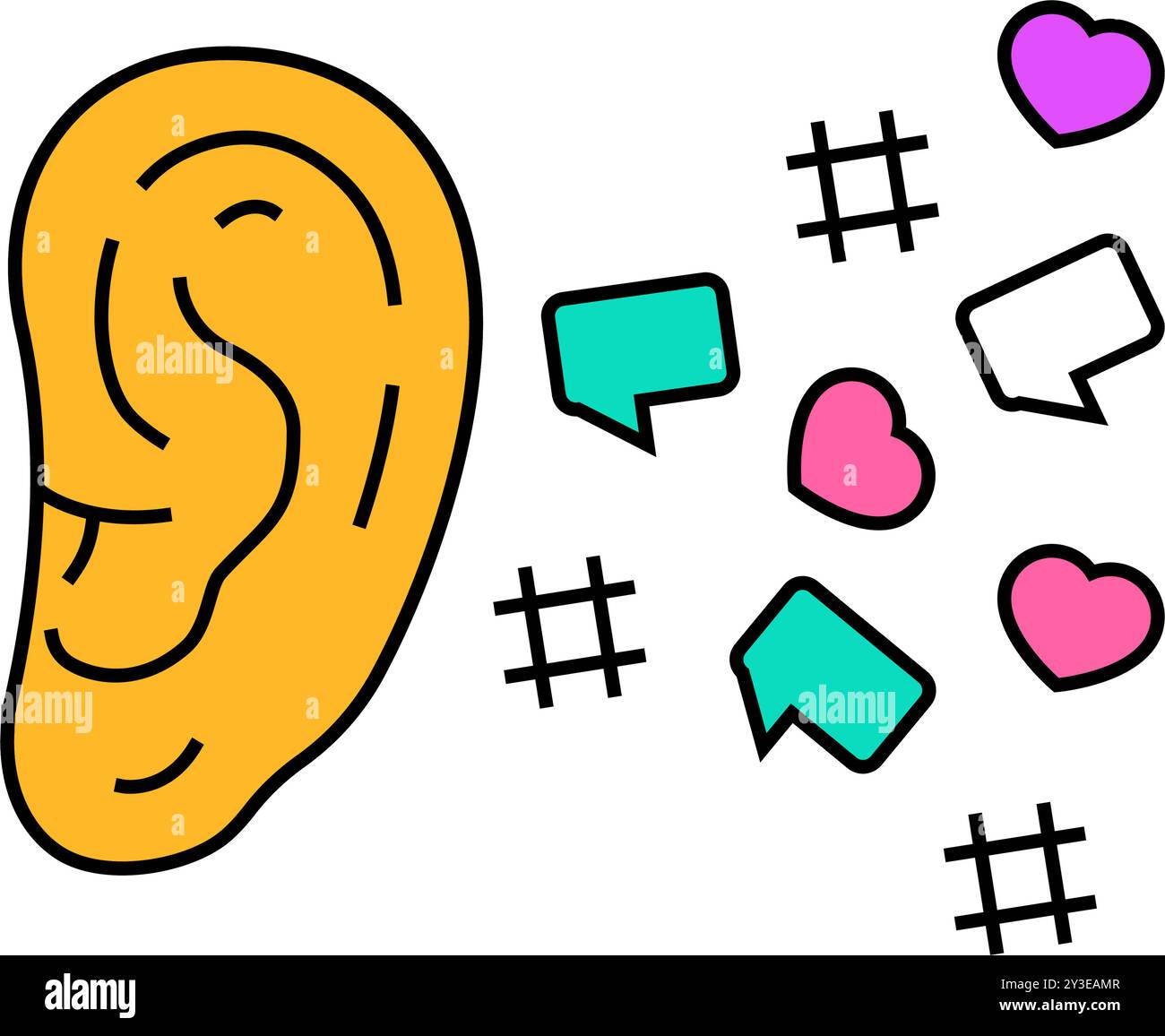 social listening media icon color illustration Stock Vector Image & Art ...