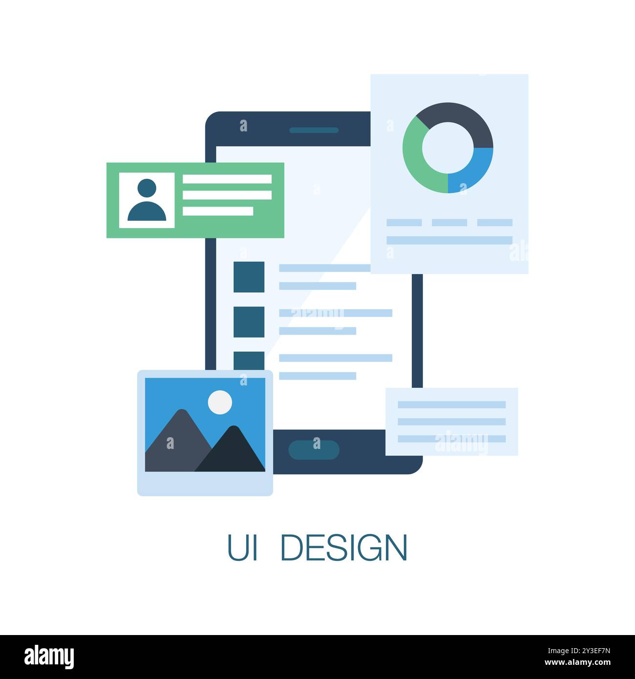 Flat concept icon of mobile ui design, editable vector Stock Vector ...