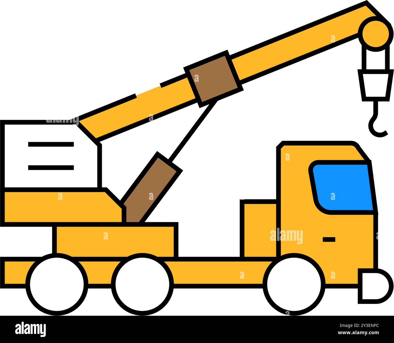 crane truck construction vehicle icon color illustration Stock Vector ...