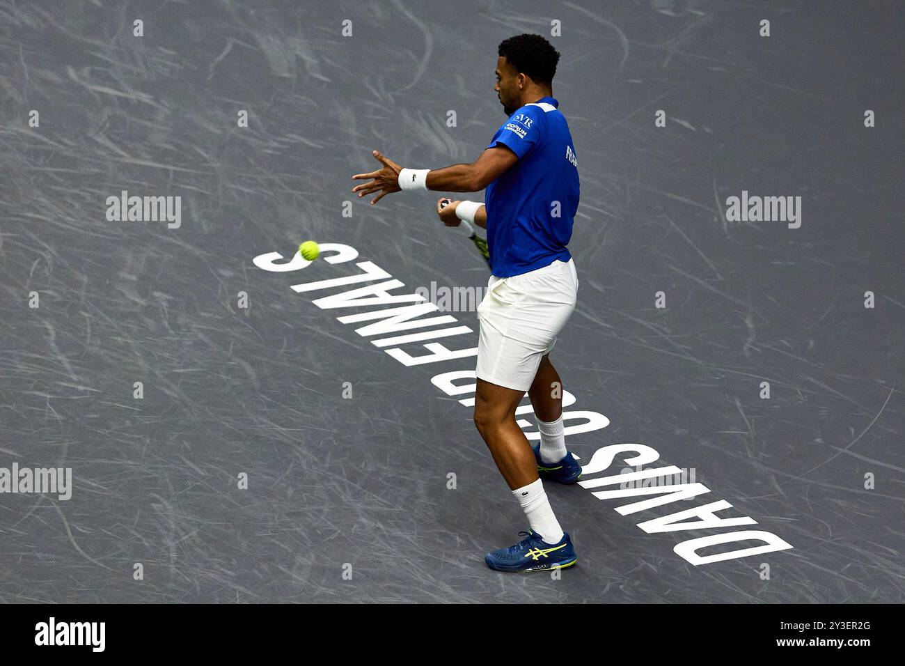 Arthur Fils of France team against Roberto Bautista Agut of Spain team during the Davis Cup Final Group B singles match 1 on September 13, 2024 at The Stock Photo