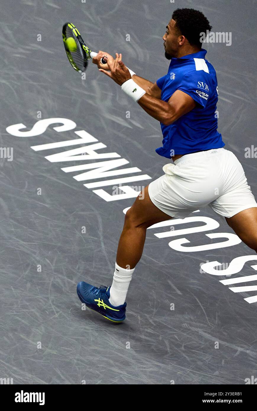 Arthur Fils of France team against Roberto Bautista Agut of Spain team during the Davis Cup Final Group B singles match 1 on September 13, 2024 at The Stock Photo