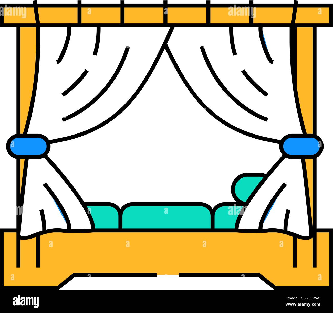 canopy bed outdoor furniture icon color illustration Stock Vector Image ...